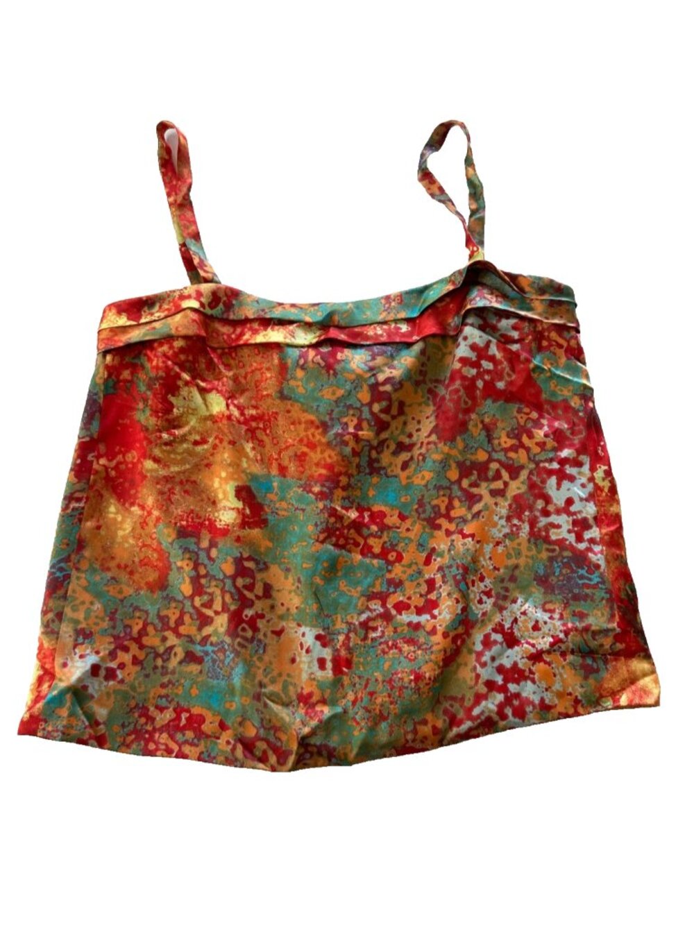 Rory Beca Small 100% Silk Multicolor Abstract Print Camisole Y2K 90s